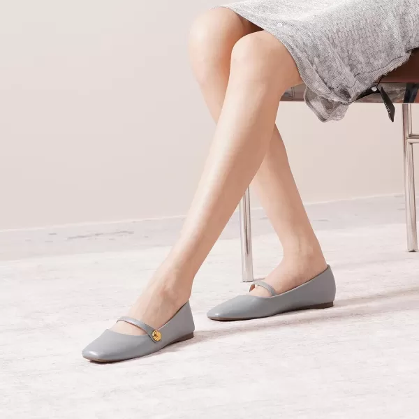 C.Paravano Mary Jane Flats for Women | Women's Ballet Flats | Mary Jane Shoes Women | Leather Square Toe Flats