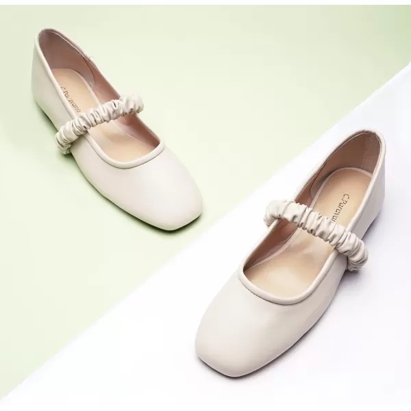 C.Paravano Mary Jane Flats for Women | Women's Ballet Flats | Mary Jane Shoes Women | Leather Square Toe Flats