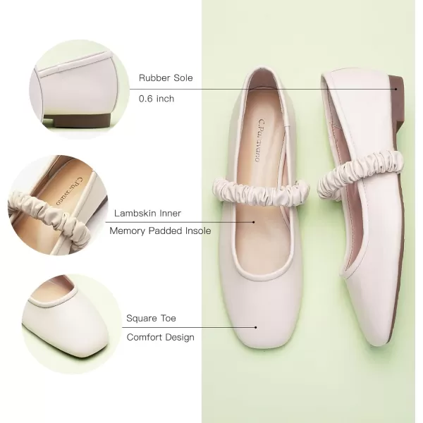 C.Paravano Mary Jane Flats for Women | Women's Ballet Flats | Mary Jane Shoes Women | Leather Square Toe Flats