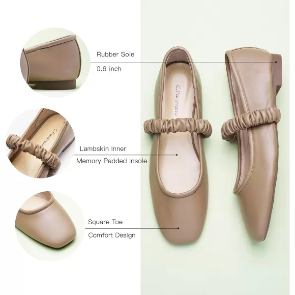 C.Paravano Mary Jane Flats for Women | Women's Ballet Flats | Mary Jane Shoes Women | Leather Square Toe Flats