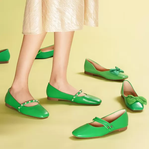 C.Paravano Mary Jane Flats for Women | Women's Ballet Flats | Mary Jane Shoes Women | Leather Square Toe Flats