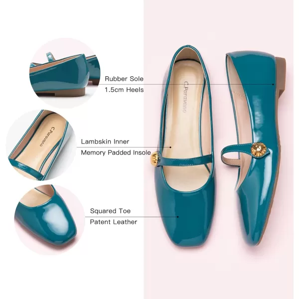C.Paravano Mary Jane Flats for Women | Women's Ballet Flats | Mary Jane Shoes Women | Leather Square Toe Flats