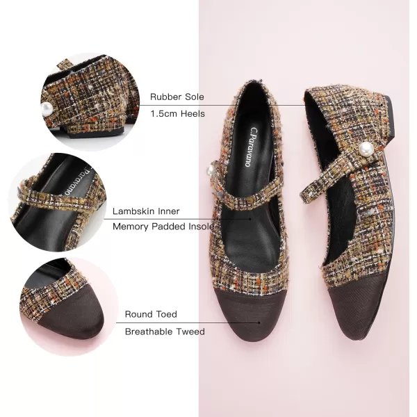C.Paravano Mary Jane Shoes for Women | Women's Flats | Round Toe Mary Jane Flats | Dress Flats Shoes | Women Slip On Ballet Flats