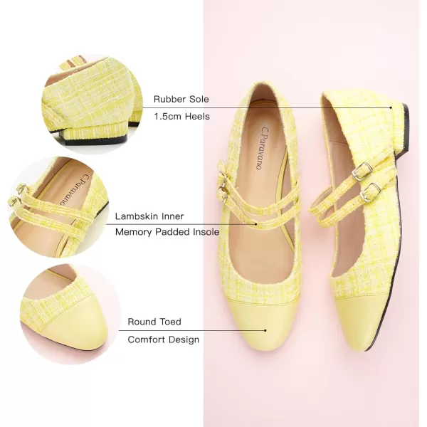 C.Paravano Mary Jane Shoes for Women | Women's Flats | Round Toe Mary Jane Flats | Dress Flats Shoes | Women Slip On Ballet Flats