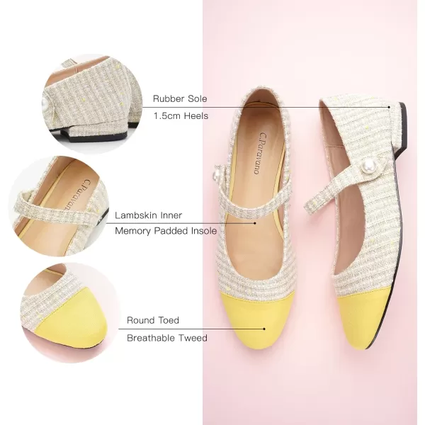 C.Paravano Mary Jane Shoes for Women | Women's Flats | Round Toe Mary Jane Flats | Dress Flats Shoes | Women Slip On Ballet Flats