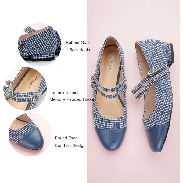 C.Paravano Mary Jane Shoes for Women | Women's Flats | Round Toe Mary Jane Flats | Dress Flats Shoes | Women Slip On Ballet Flats