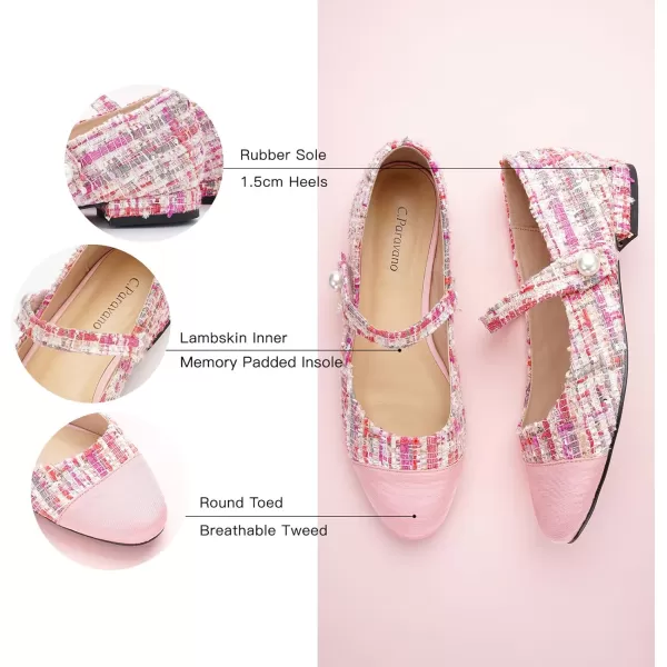 C.Paravano Mary Jane Shoes for Women | Women's Flats | Round Toe Mary Jane Flats | Dress Flats Shoes | Women Slip On Ballet Flats