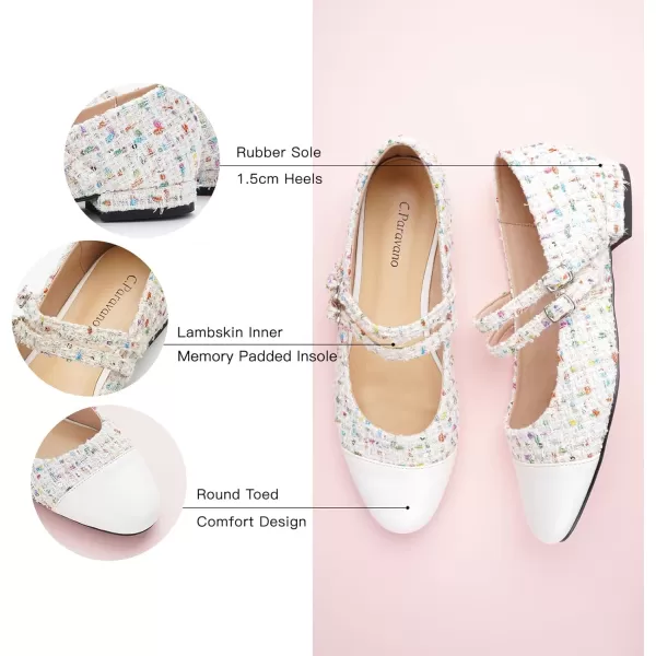 C.Paravano Mary Jane Shoes for Women | Women's Flats | Round Toe Mary Jane Flats | Dress Flats Shoes | Women Slip On Ballet Flats