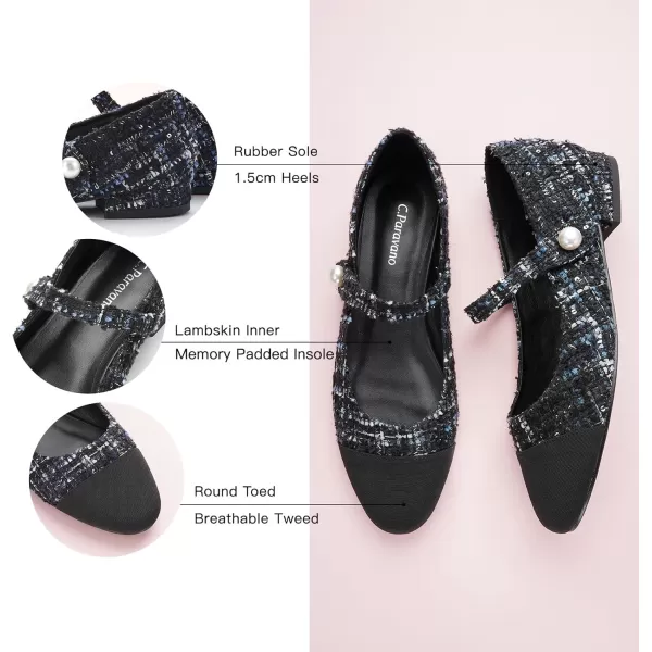 C.Paravano Mary Jane Shoes for Women | Women's Flats | Round Toe Mary Jane Flats | Dress Flats Shoes | Women Slip On Ballet Flats