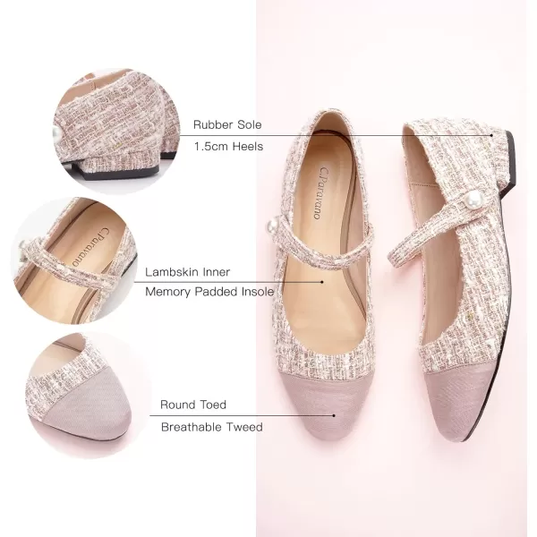 C.Paravano Mary Jane Shoes for Women | Women's Flats | Round Toe Mary Jane Flats | Dress Flats Shoes | Women Slip On Ballet Flats