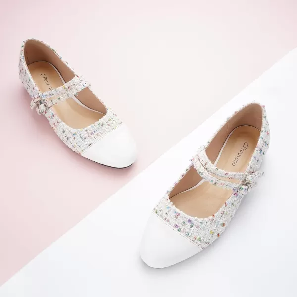 C.Paravano Mary Jane Shoes for Women | Women's Flats | Round Toe Mary Jane Flats | Dress Flats Shoes | Women Slip On Ballet Flats