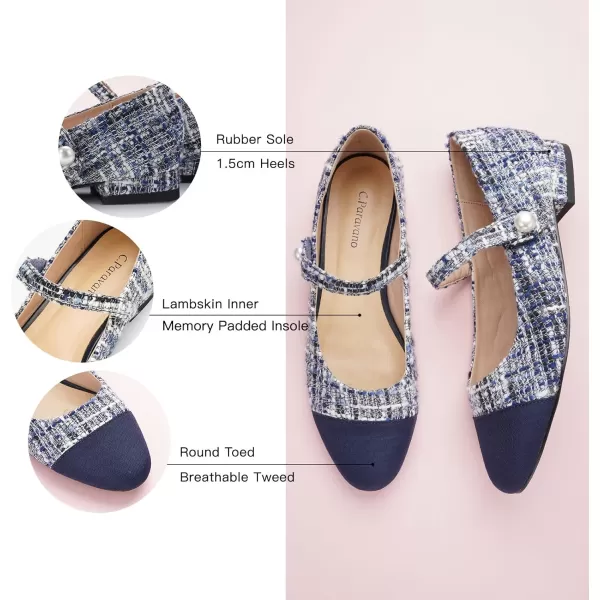 C.Paravano Mary Jane Shoes for Women | Women's Flats | Round Toe Mary Jane Flats | Dress Flats Shoes | Women Slip On Ballet Flats