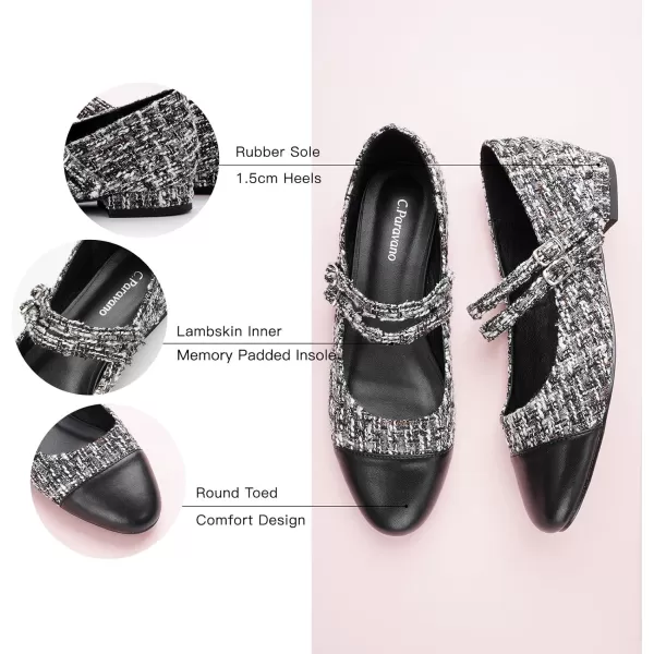 C.Paravano Mary Jane Shoes for Women | Women's Flats | Round Toe Mary Jane Flats | Dress Flats Shoes | Women Slip On Ballet Flats