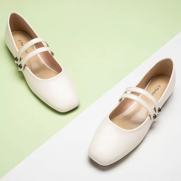 C.Paravano Mary Jane Shoes for Women | Women's Flats | Women Square Toe Flats | Leather Mary Jane