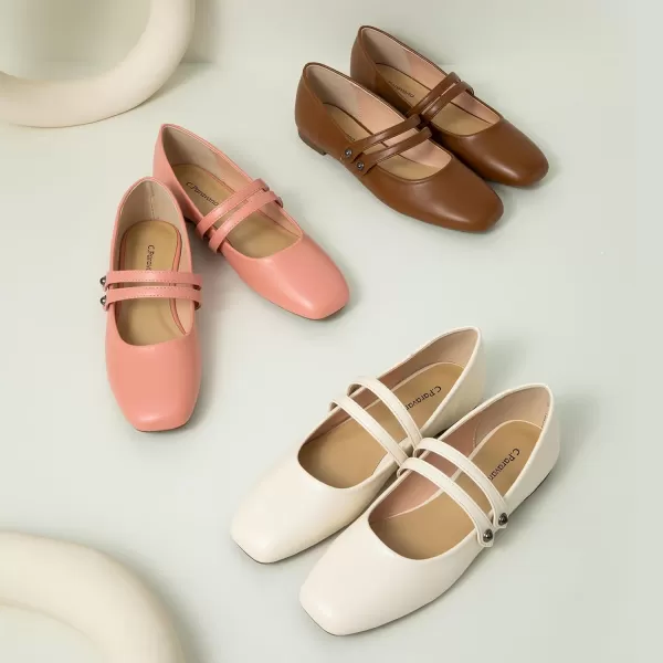 C.Paravano Mary Jane Shoes for Women | Women's Flats | Women Square Toe Flats | Leather Mary Jane
