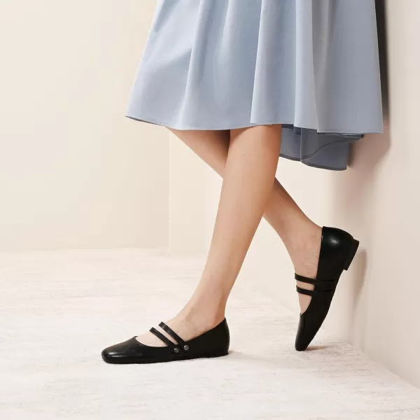 C.Paravano Mary Jane Shoes for Women | Women's Flats | Women Square Toe Flats | Leather Mary Jane