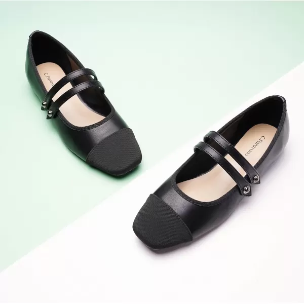 C.Paravano Mary Jane Shoes for Women | Women's Flats | Women Square Toe Flats | Leather Mary Jane