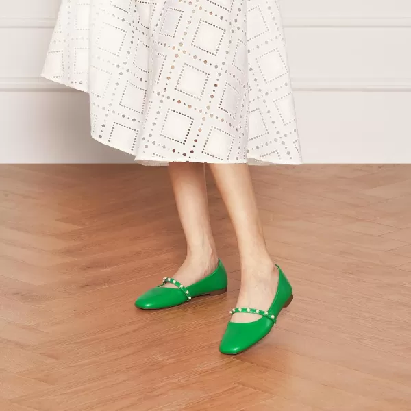 C.Paravano Mary Jane Shoes for Women | Women's Flats | Women Square Toe Flats | Leather Mary Jane