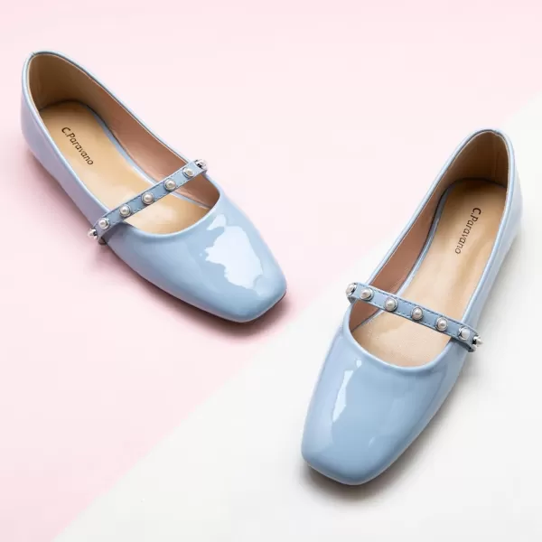 C.Paravano Mary Jane Shoes for Women | Women's Flats | Women Square Toe Flats | Leather Mary Jane