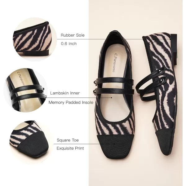 C.Paravano Mary Jane Shoes for Women | Women's Flats | Women Square Toe Flats | Leather Mary Jane