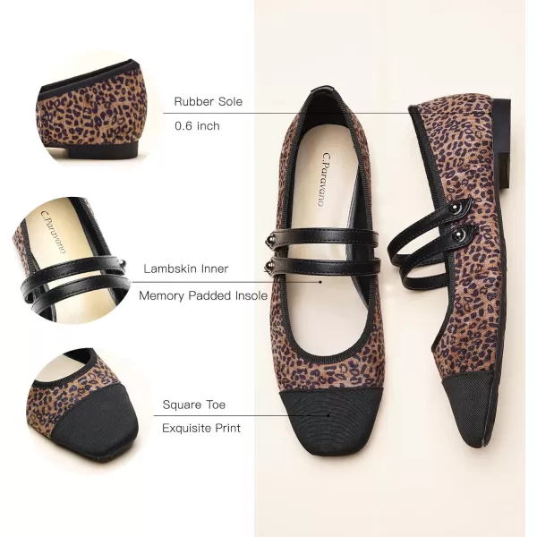 C.Paravano Mary Jane Shoes for Women | Women's Flats | Women Square Toe Flats | Leather Mary Jane