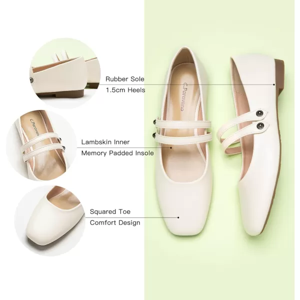 C.Paravano Mary Jane Shoes for Women | Women's Flats | Women Square Toe Flats | Leather Mary Jane