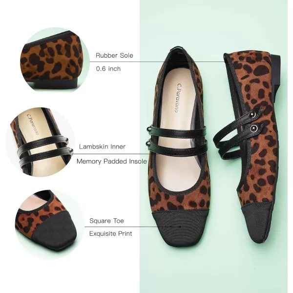 C.Paravano Mary Jane Shoes for Women | Women's Flats | Women Square Toe Flats | Leather Mary Jane