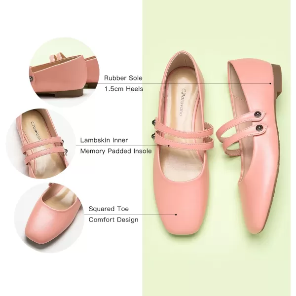 C.Paravano Mary Jane Shoes for Women | Women's Flats | Women Square Toe Flats | Leather Mary Jane