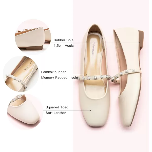 C.Paravano Mary Jane Shoes for Women | Women's Flats | Women Square Toe Flats | Leather Mary Jane