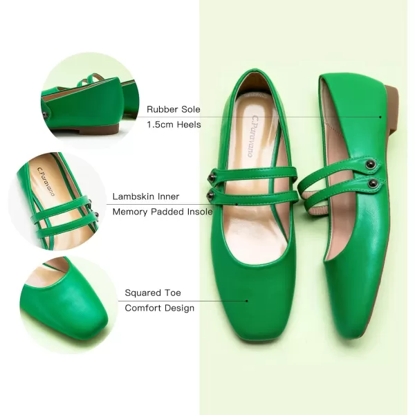C.Paravano Mary Jane Shoes for Women | Women's Flats | Women Square Toe Flats | Leather Mary Jane