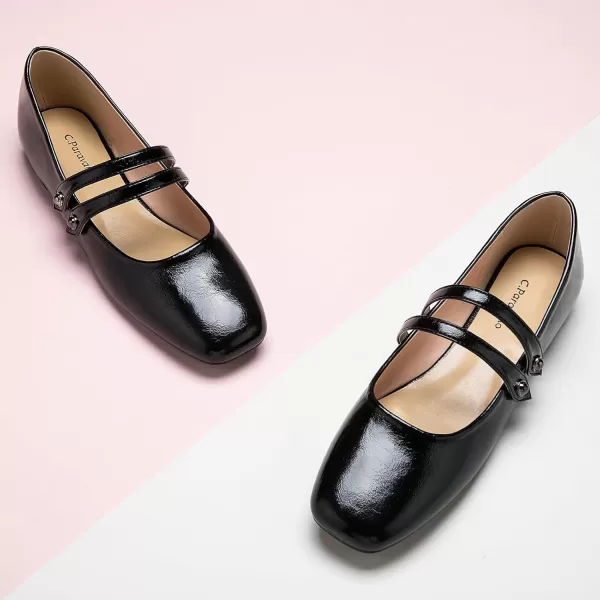C.Paravano Mary Jane Shoes for Women | Women's Flats | Women Square Toe Flats | Leather Mary Jane