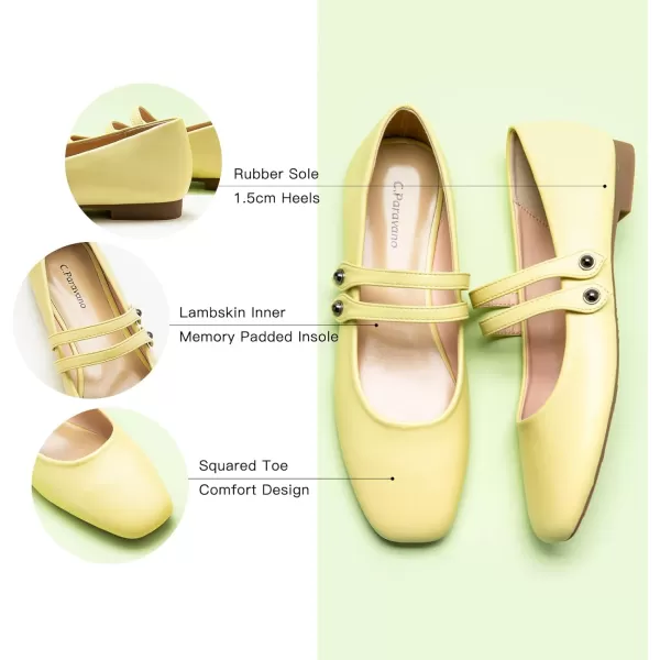 C.Paravano Mary Jane Shoes for Women | Women's Flats | Women Square Toe Flats | Leather Mary Jane