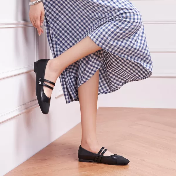 C.Paravano Mary Jane Shoes for Women | Women's Flats | Women Square Toe Flats | Leather Mary Jane