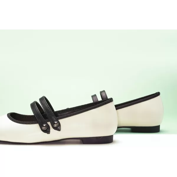C.Paravano Mary Jane Shoes for Women | Women's Flats | Women Square Toe Flats | Leather Mary Jane