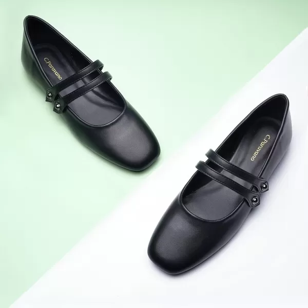 C.Paravano Mary Jane Shoes for Women | Women's Flats | Women Square Toe Flats | Leather Mary Jane