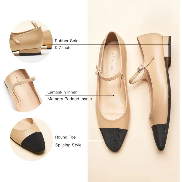 C.Paravano Mary Jane Shoes for Women | Womens Round Toe Flats | Mary Jane Flats | Women's Strap Shoes