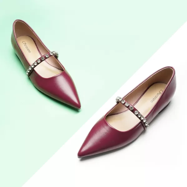 C.Paravano Slingback Flats for Women Pointed Toe Flats Sandal Women's Slingback Flats for Dressy Wedding Office Causal