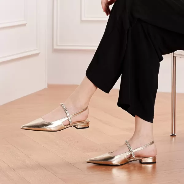 C.Paravano Slingback Flats for Women Pointed Toe Flats Sandal Women's Slingback Flats for Dressy Wedding Office Causal