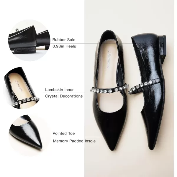 C.Paravano Slingback Flats for Women Pointed Toe Flats Sandal Women's Slingback Flats for Dressy Wedding Office Causal
