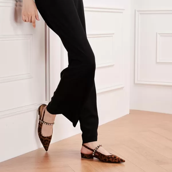 C.Paravano Slingback Flats for Women Pointed Toe Flats Sandal Women's Slingback Flats for Dressy Wedding Office Causal