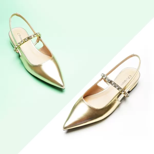 C.Paravano Slingback Flats for Women Pointed Toe Flats Sandal Women's Slingback Flats for Dressy Wedding Office Causal