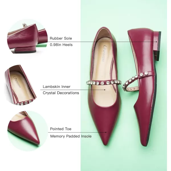 C.Paravano Slingback Flats for Women Pointed Toe Flats Sandal Women's Slingback Flats for Dressy Wedding Office Causal
