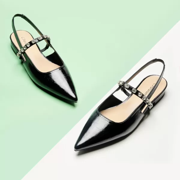 C.Paravano Slingback Flats for Women Pointed Toe Flats Sandal Women's Slingback Flats for Dressy Wedding Office Causal