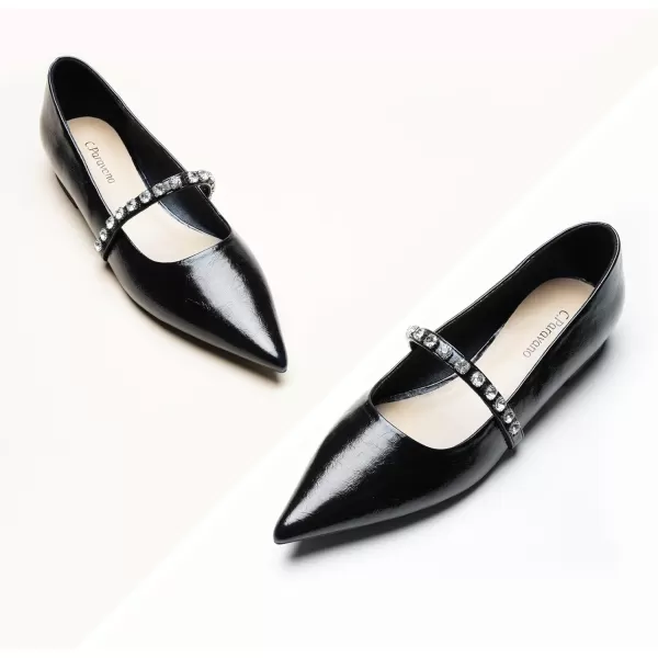 C.Paravano Slingback Flats for Women Pointed Toe Flats Sandal Women's Slingback Flats for Dressy Wedding Office Causal
