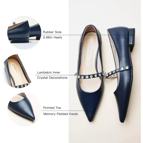 C.Paravano Slingback Flats for Women Pointed Toe Flats Sandal Women's Slingback Flats for Dressy Wedding Office Causal