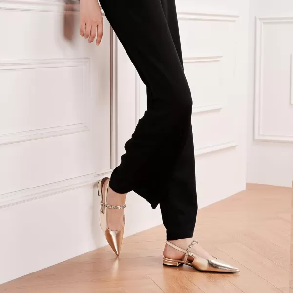 C.Paravano Slingback Flats for Women Pointed Toe Flats Sandal Women's Slingback Flats for Dressy Wedding Office Causal