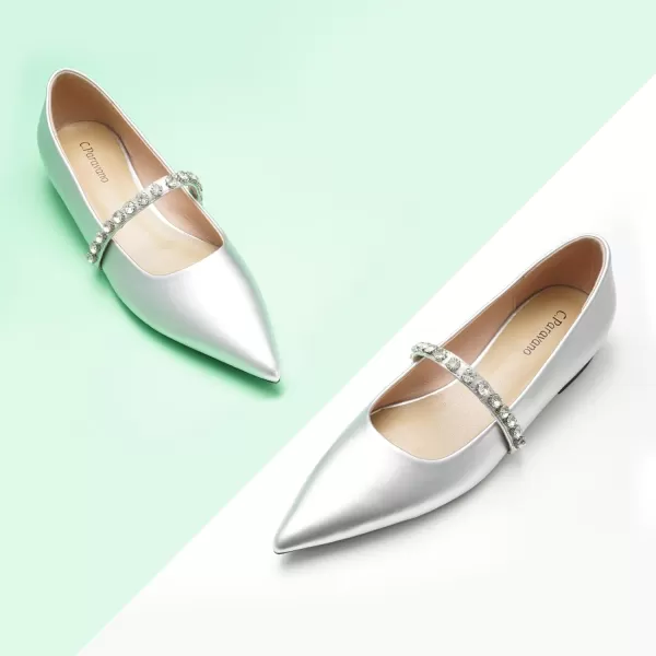 C.Paravano Slingback Flats for Women Pointed Toe Flats Sandal Women's Slingback Flats for Dressy Wedding Office Causal