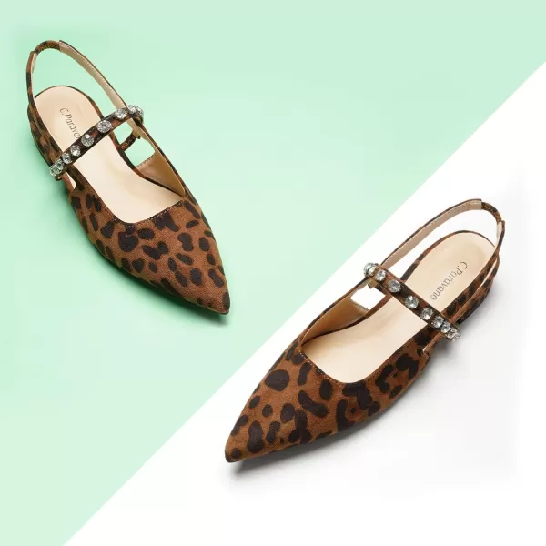 C.Paravano Slingback Flats for Women Pointed Toe Flats Sandal Women's Slingback Flats for Dressy Wedding Office Causal