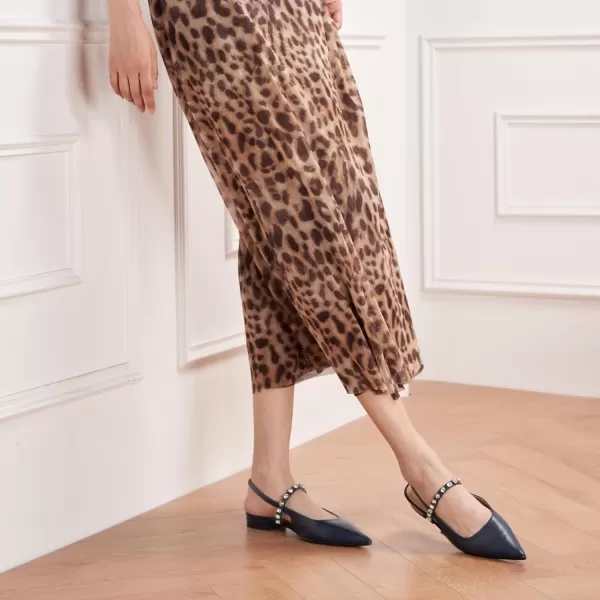 C.Paravano Slingback Flats for Women Pointed Toe Flats Sandal Women's Slingback Flats for Dressy Wedding Office Causal