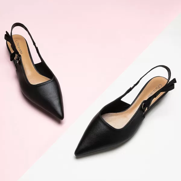 C.Paravano Slingback Flats for Women Pointed Toe Flats Sandal Women's Slingback Flats for Dressy Wedding Office Causal